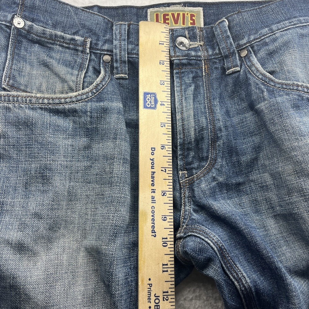 Levis Jeans Mens 33x32 Blue 514 Slim Straight Original Chore Grunge Thrashed Fit - Picture 5 of 16